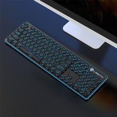 104 Keys Mechanical Feeling Keyboard USB Wired Silent RGB Backlit Gaming Keyboard for Home Office