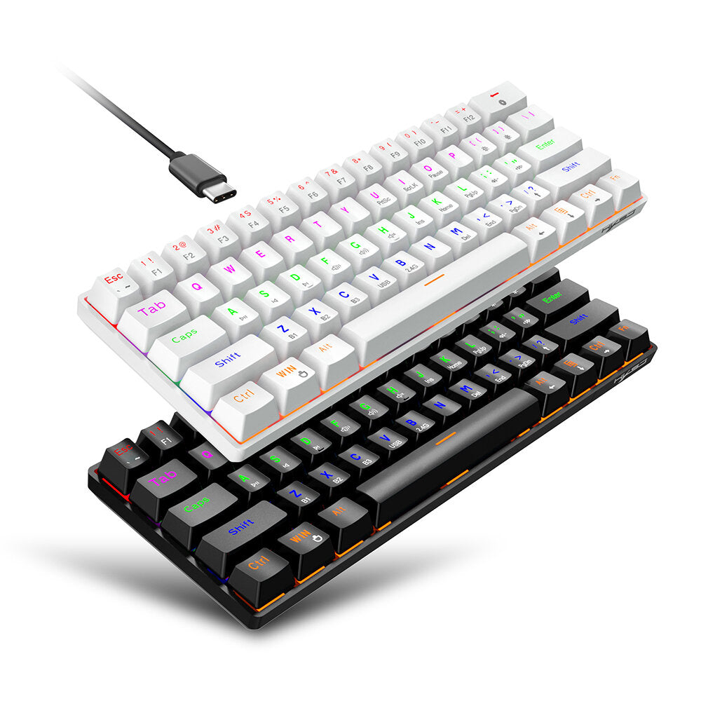 Mechanical Keyboard 61 Keys Triple Mode Wireless Bluetooth 5.0 2.4GHz Type-C Wired Blue Switch RGB Backlit Gaming Keyboard