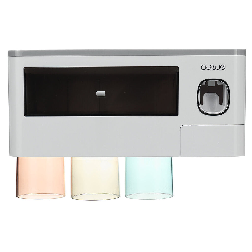 2/3/4 Cups Multi-function Toothbrush Holder Waterproof Anti-dust Mouth Cup Rack Wall-mounted Toothbrush Holder