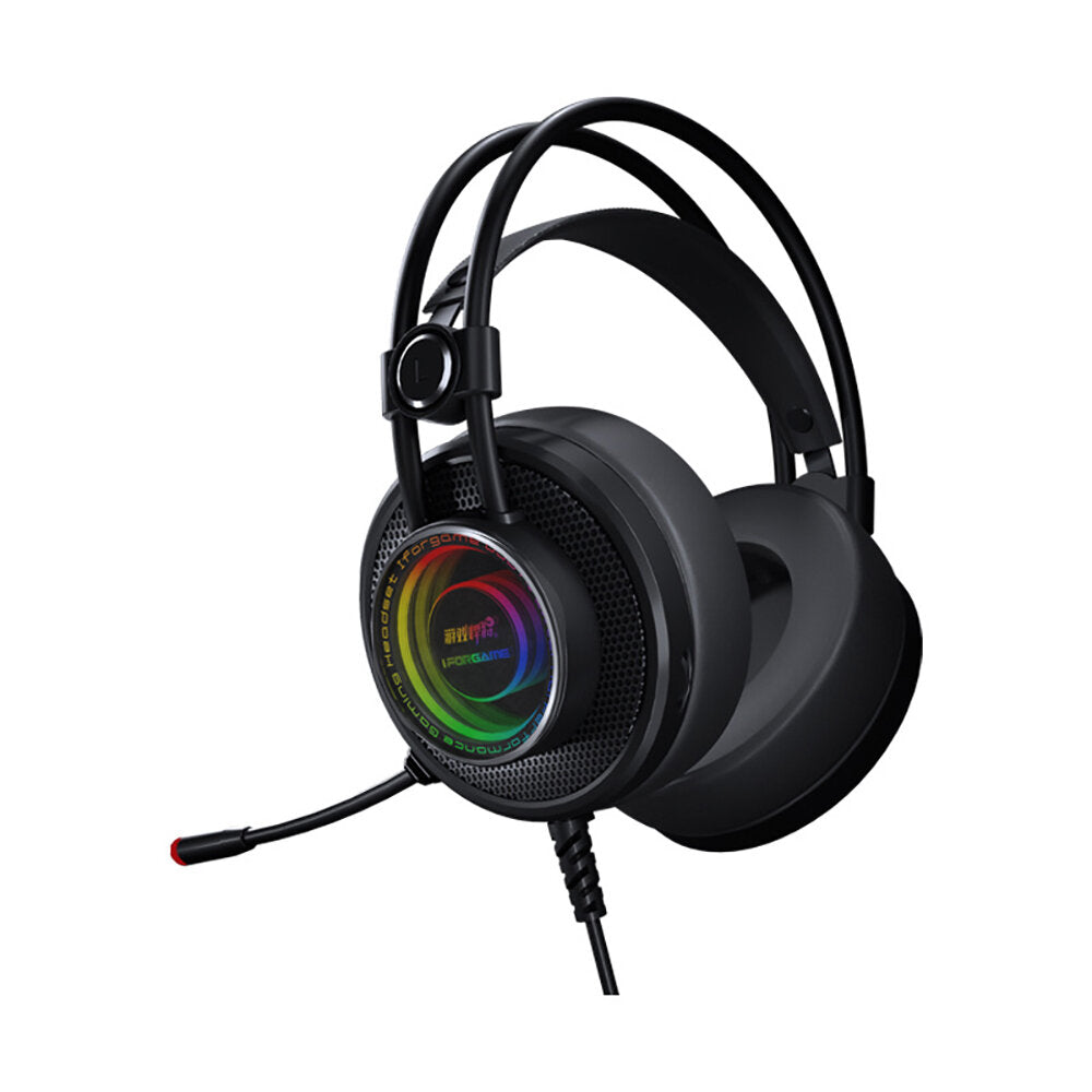 Gaming Headset Virtual 7.1 Channel 50mm Driver Unit RGB Light High Sensitivity Microphone Headphone for PC
