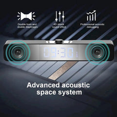 Subwoofer Alarm Clock Super Bass Speakers Hi-Fi USB Wireless Bluetooth Computer Desktop Speaker Audio