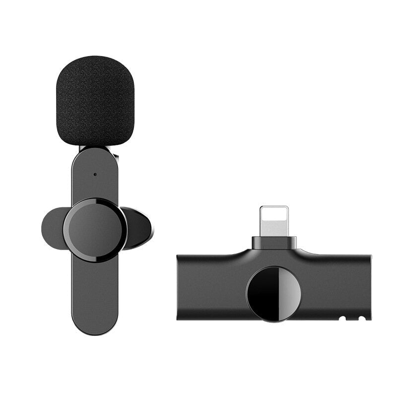 Mini Type-C Lightnings Plug Play Lapel Microphone Wireless Lavalier Mic for Live Stream Vloggers Interview Auto-syncs Clip-on
