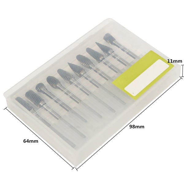 Drill Carving Locator with 0.5-3.2mm Keyless Chuck 6pcs Router Bits and 10pcs Wood Milling Burrs
