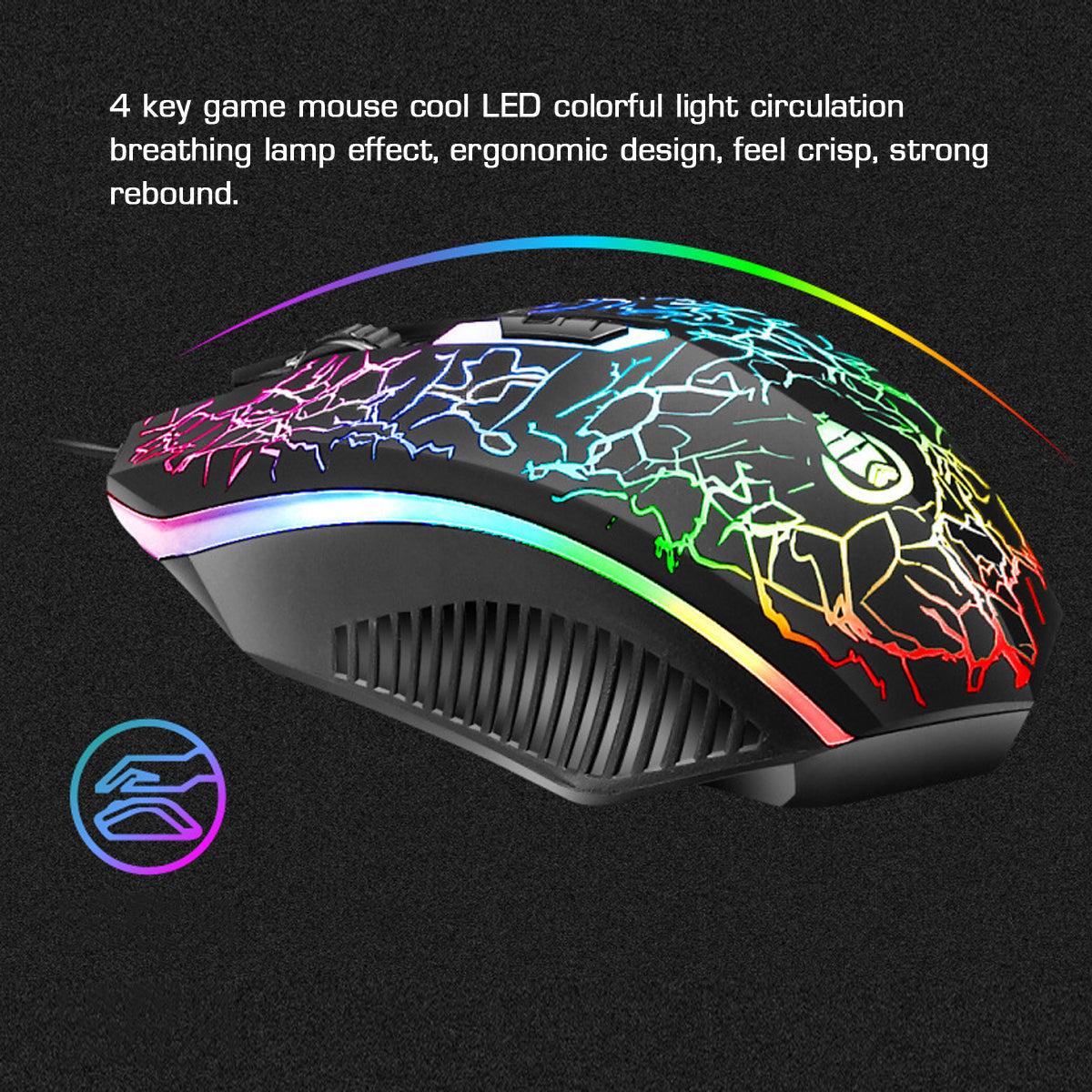 104 Keys Gaming Keyboard RGB Backlight Wired Mechanical Feeling Keyboard and 1600 DPI RGB Gaming Mouse