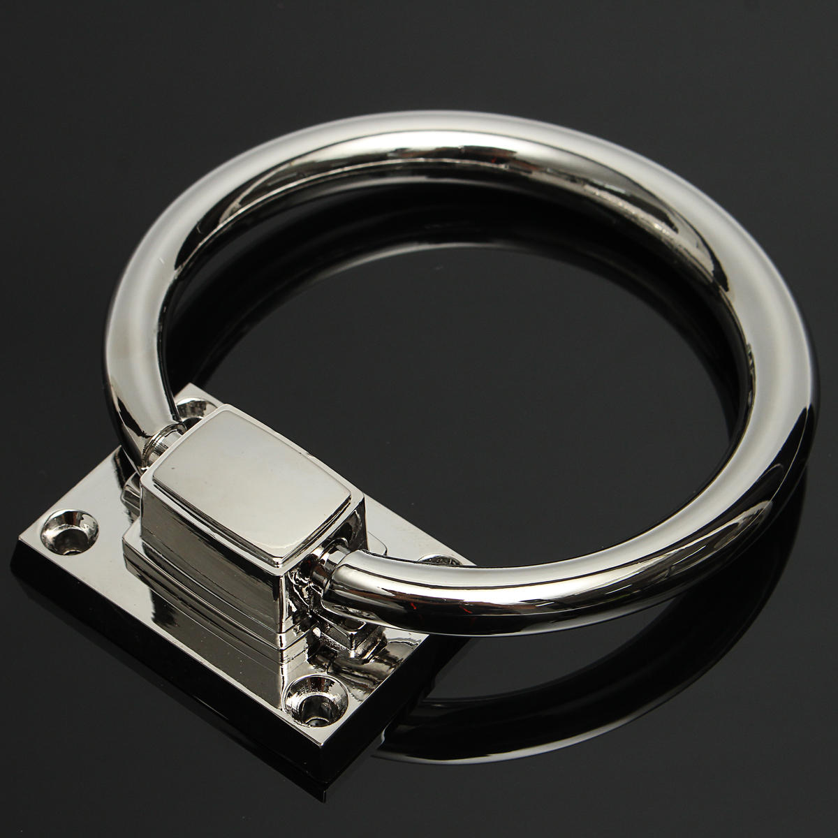 Stainless Steel Knocker Pulls Handle Pull Rings Shiny Silver for Wooden Door Chair