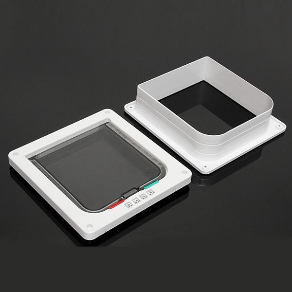 Medium Small White Pet Cat Puppy Dog Supplies Lock Frame Safe Security Flap Door Gate Pet Supplies