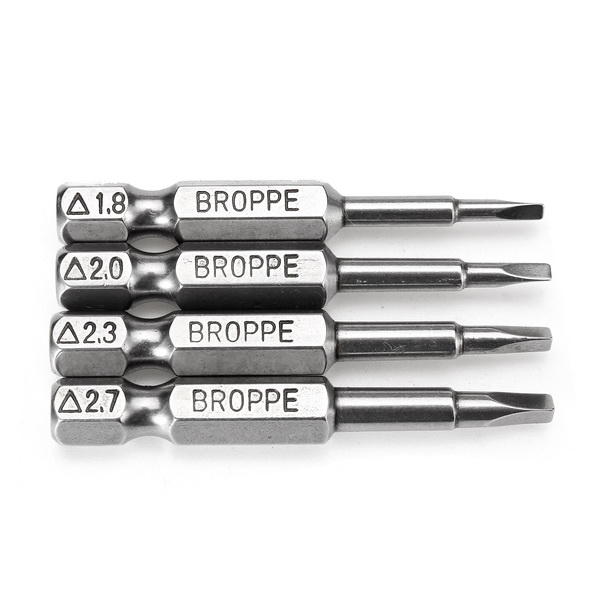 4pcs 50mm 1.8-2.7 1/4 Inch Hex Shank Magnetic Triangle Screwdriver Bits