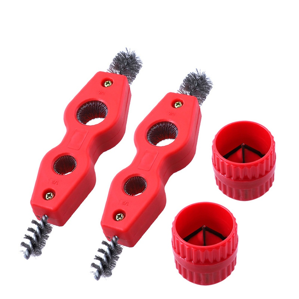 4 in 1 Copper Tube Polishing Chamfering Set Double-ended Pipe Cleaning Brush Test Tube Wire Brush Cleaning Polishing Tool