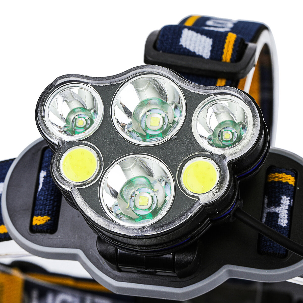 1200lm 6 LED Headlamp 8 Modes Waterproof USB Rechargeable Flashlight for Camping Fishing Cycling Electric Bike Electric Scooter