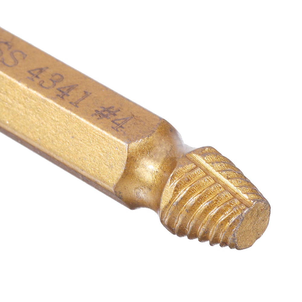 5pcs Double Side Damaged Screw Bolt Extractor Drill Bits Gold Oxide Edition Stripped Screw Removers