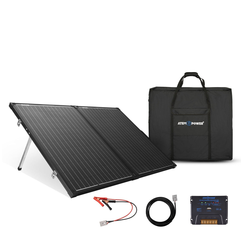200W Monocrystalline Solar Panel Without Glass Portable Solar Suitcase Equipped With 20A MPPT Controller For 12V Batteries RV Camping Power
