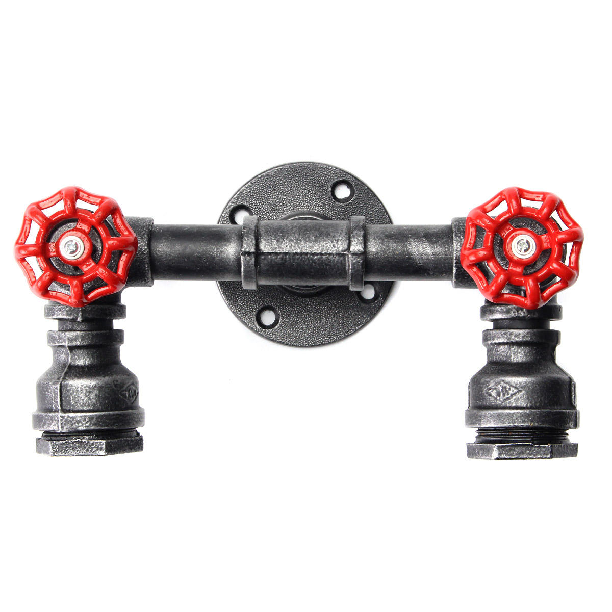 Retro Wall Lamp Industrial Iron Dual Water Pipe Shape Sconce Light Fixture Fitting Home Decor