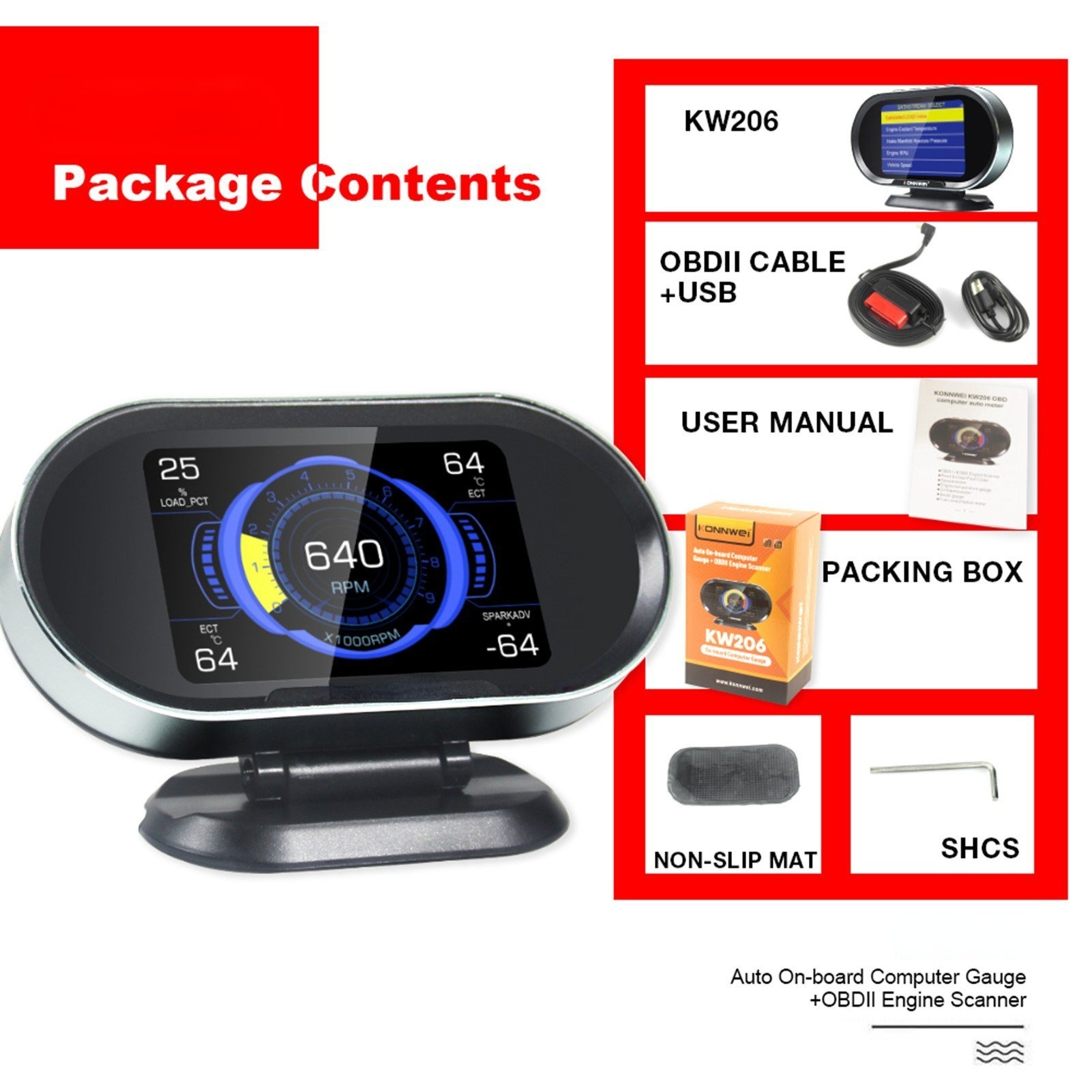 HUD 3.5in Hud Head Up Display Car Speedometer OBDII Smart Digital Trip
