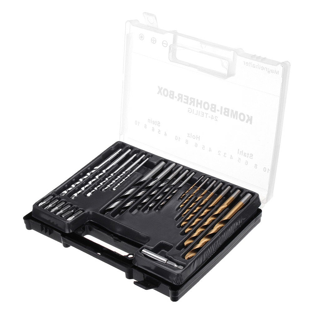 24pcs/300pcs 2-10mm HSS Twist Drill Bit Set Metric Wall Plugs Impact Wood Working Tool With Case