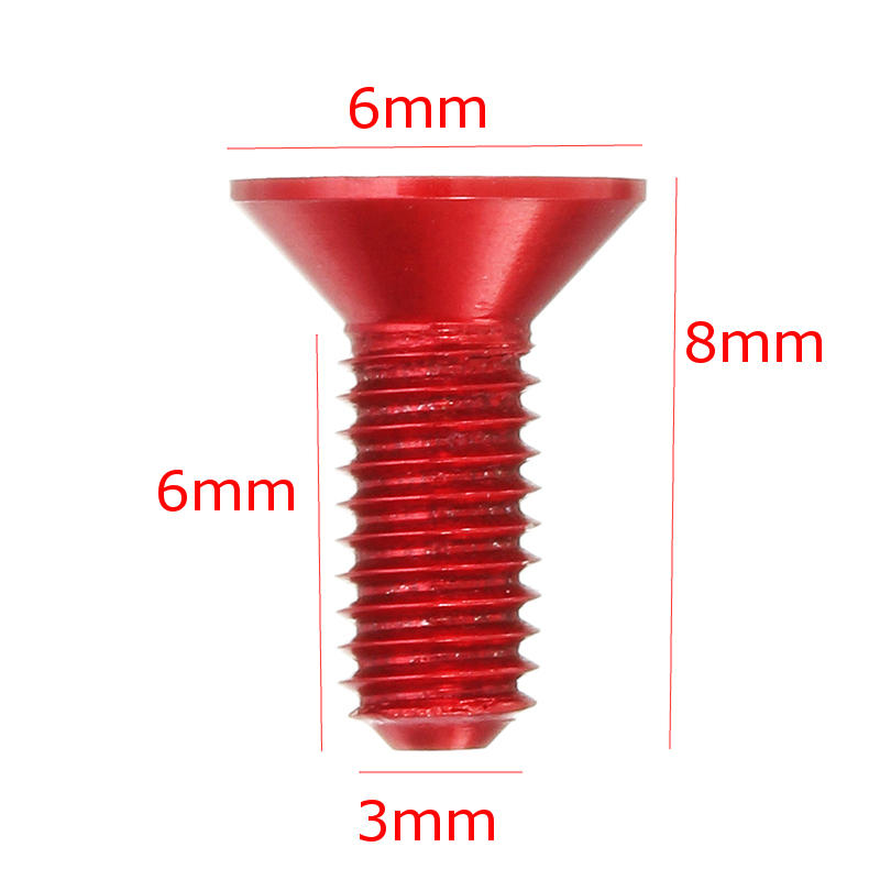 10pcs M3x8mm Countersunk Hex Socket Screw 7075 Aluminum Alloy Flat Head Metric