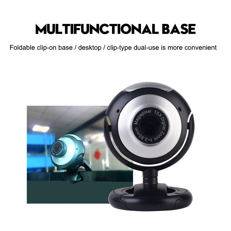 480P 30W pixel HD Free Drive 360 Rotation USB Webcam Manual Focus Conference Live Computer Camera Built-in Noise Reduction Microphone for PC Laptop