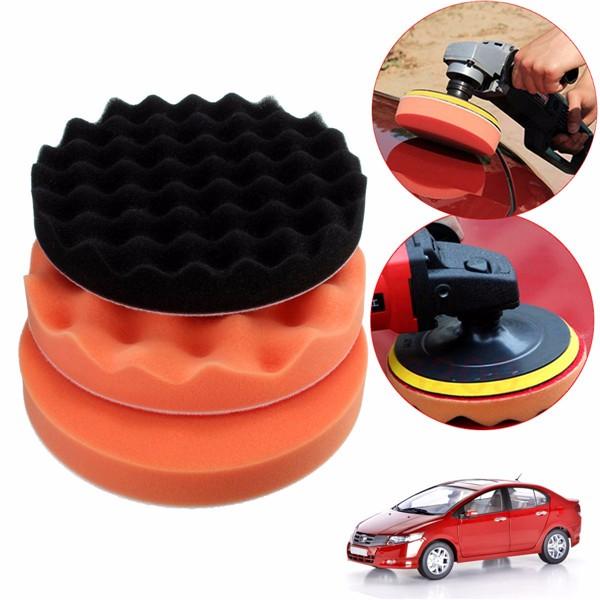 180mm Flat/Wave Sponge Polishing Waxing Buffing Pad Abrasive Tool, Pack 10