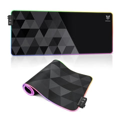 RGB Glowing Mouse Pad 12 Lighting Modes Soft Rubber Anti-slip Large Gaming Keyboard Pad Desktop Protective Mat for Home Office Working Gaming