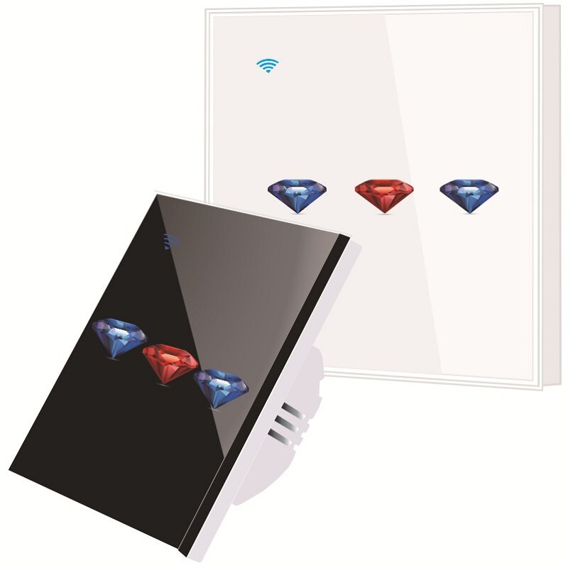 Smart WIFI Touch Wall Switch Panel EU Standard Remote Control Works with Amazon Alexa Google Home