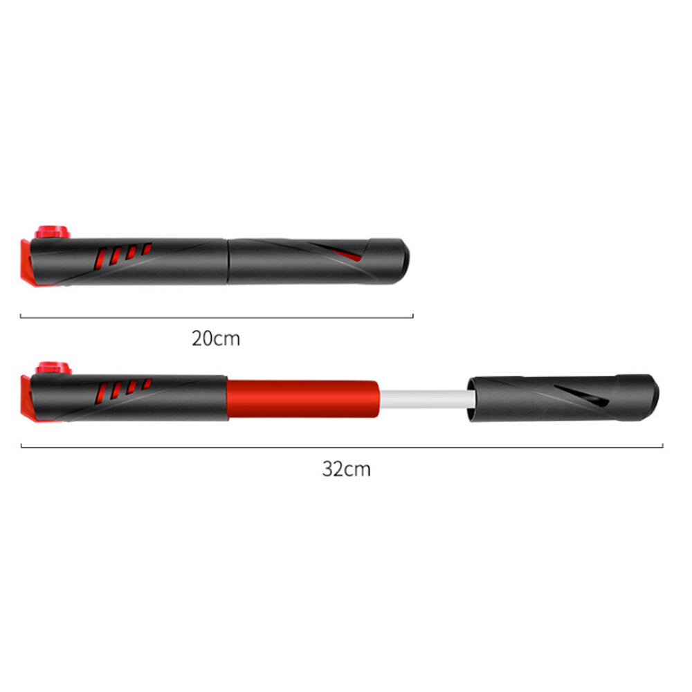 120PSI High Pressure Bike Pump AV/FV Common 70g Lightweight Mini Bicycle Tire Inflator Pump for Mountain Bike Sport Ball