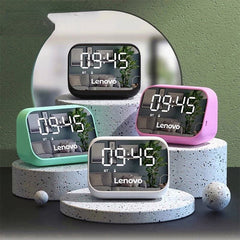 Wireless Bluetooth Speaker Alarm Clock Mirror Multifunction Speaker Stereo Surround Desktop Loudspeaker Sound Box With Mic