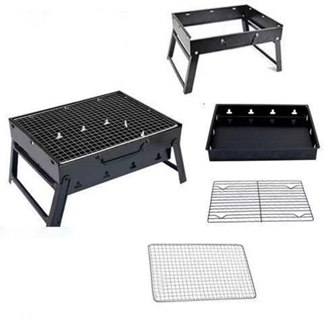 Folding BBQ Grill Portable Charcoal Grill Stainless Steel Cooking Stove Camping Picnic