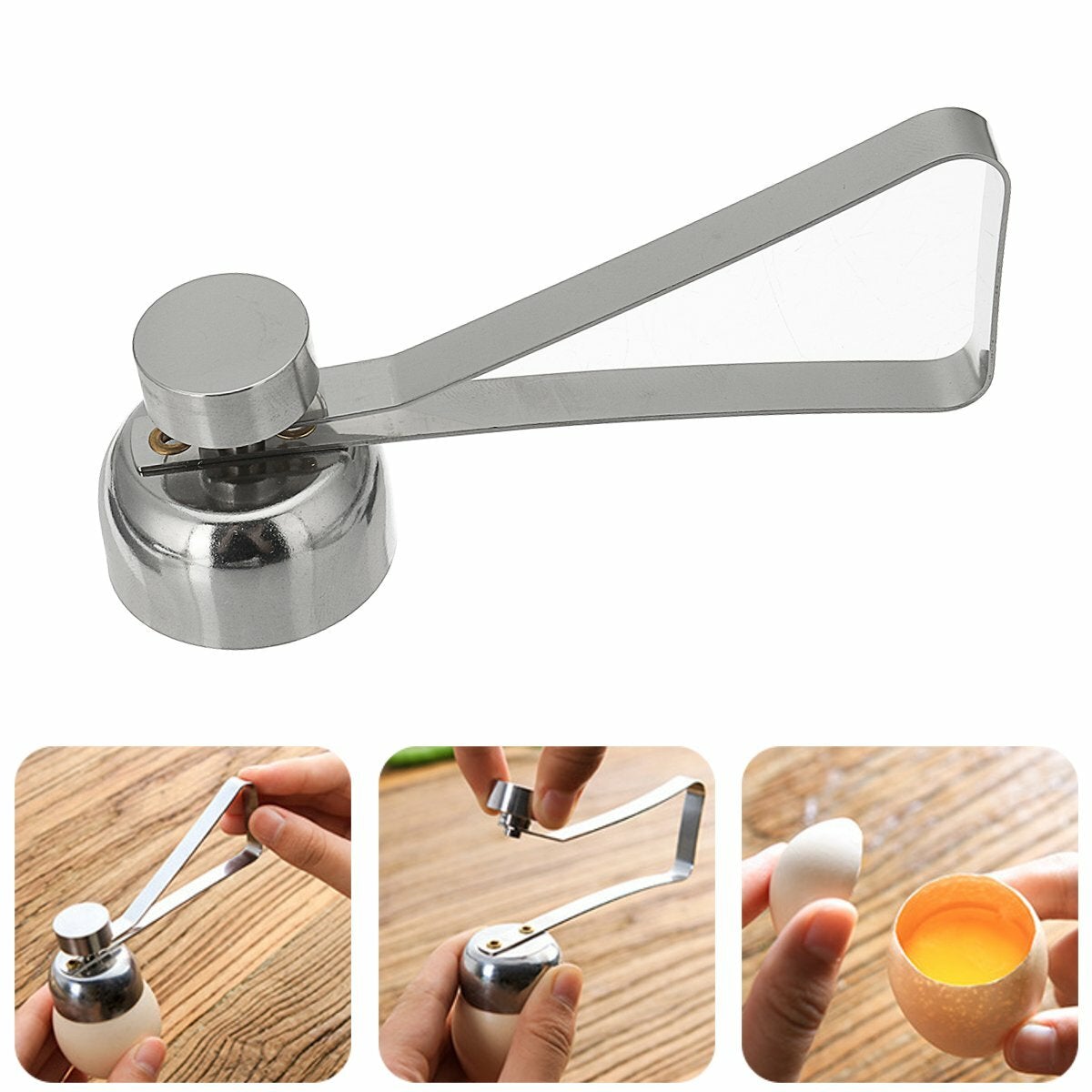 Stainless Steel Egg Topper Cutter Shell Opener Boiled Raw Egg Open Scissors Tool
