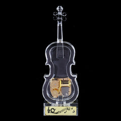 Mechanical Wind-up Violin Shape Music Box Home Decoration Birthday Gifts