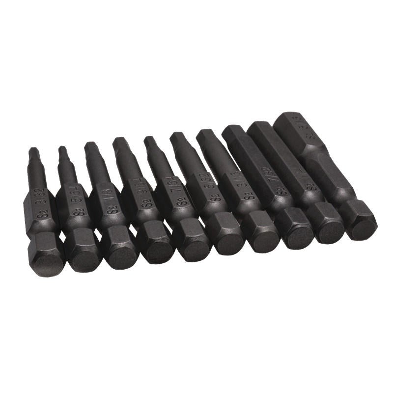 10pcs Screwdriver Set 50mm S2 Steel Black Hex Head Screwdriver Drill Bit Set