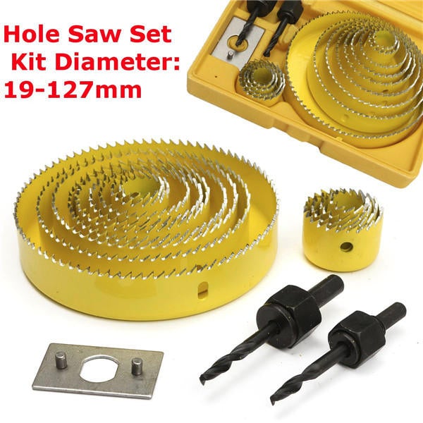 16pcs Hole Saw Cutting Set With Hex Wrench 19-127mm Kit