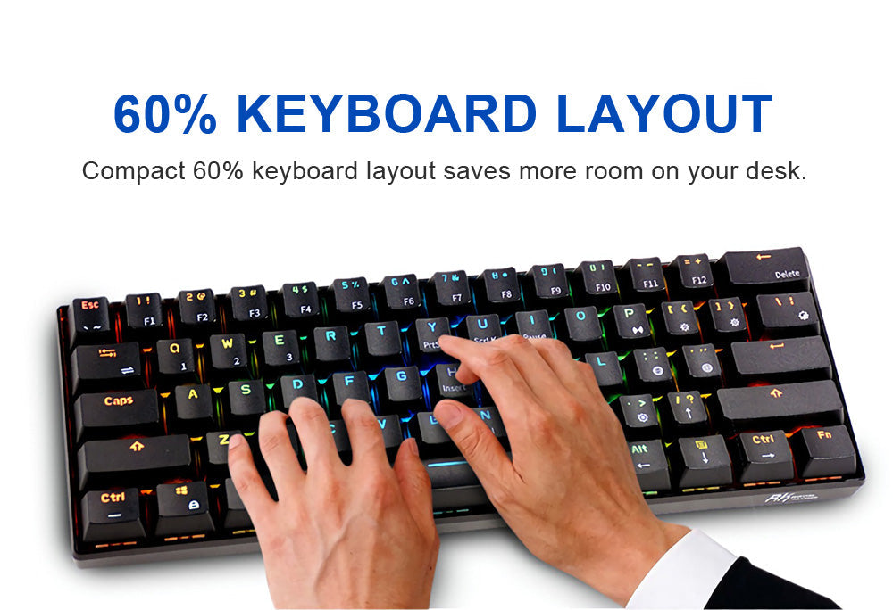 Mechanical Keyboard 61 Keys Bluetooth 5.0 Wired Dual Mode RGB Gaming Keyboard