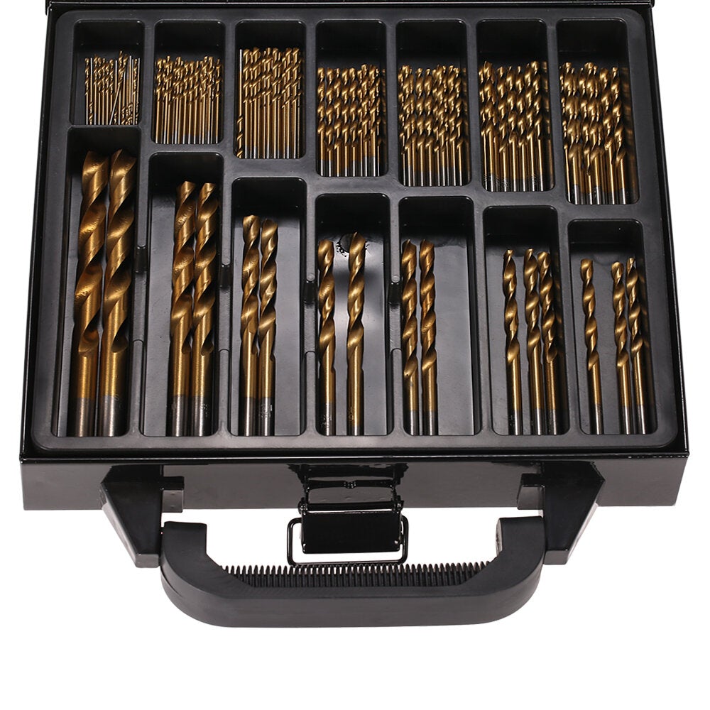 99Pcs HSS Drill Bits with Metal Case 1.5-10mm High Speed Steel Titanium Plated Twist Drill Bit for Wood Drilling