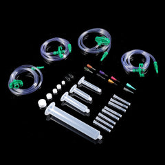 19Pcs/Set American Dispensing Needle with Connector Adapter Blunt Tip TT Tip Syringe Needles Cap for Refilling and Measuring Liquids Glue Applicator