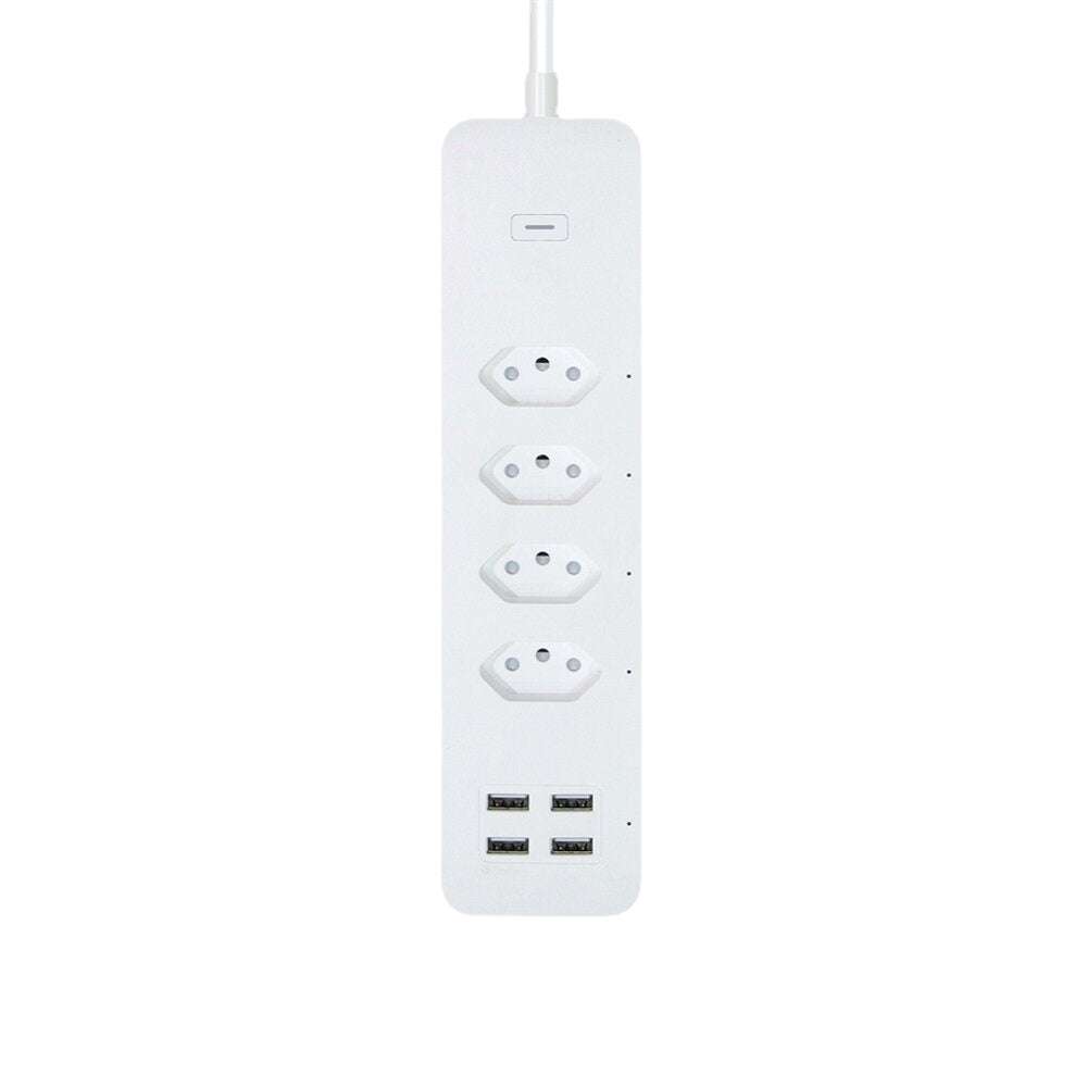 Smart Wifi Brazil Standard Socket 4 Outlets + 4 USB Charging Port App Remote Control Works with Alexa Google Home,110-240V