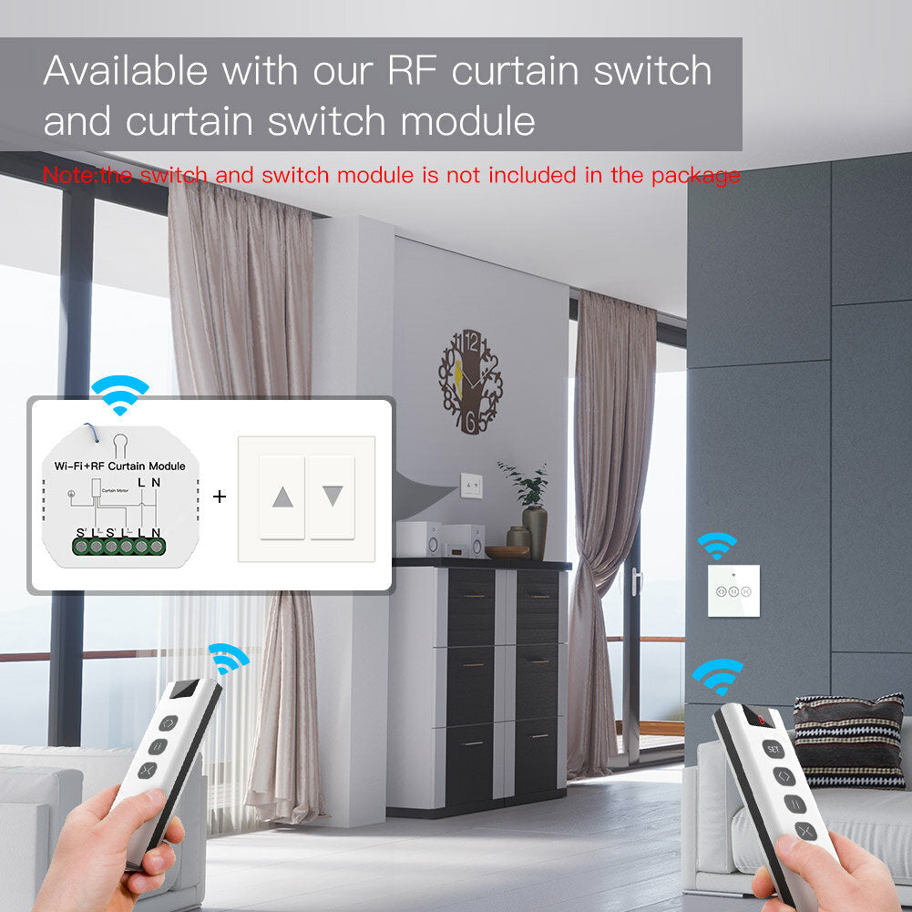Channel RF433 Remote Control for WiFi Curtain Switch RF Roller Blinds Module Battery Powered Curtain Accessories Emitter