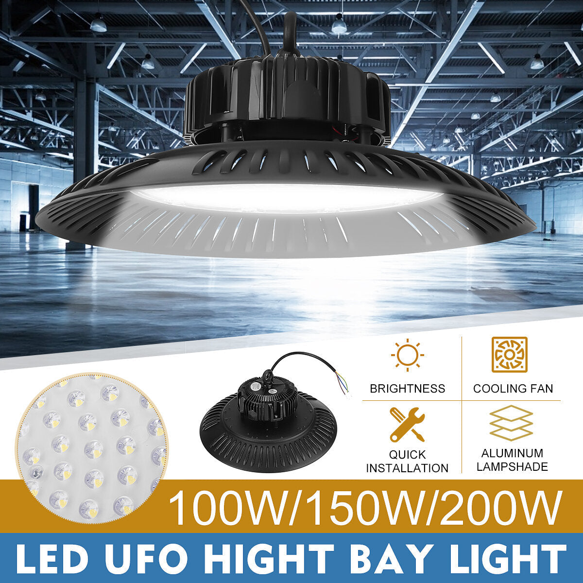 LED High Bay Light Engineering Industry100/150/200W Lamp Workshop Lighting