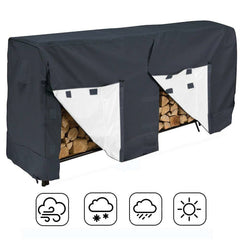 Waterproof Outdoor Patio Garden Firewood Rack Log Waterproof Cover Heavy Duty Wood Storage Dustproof Protection Cover Zippered
