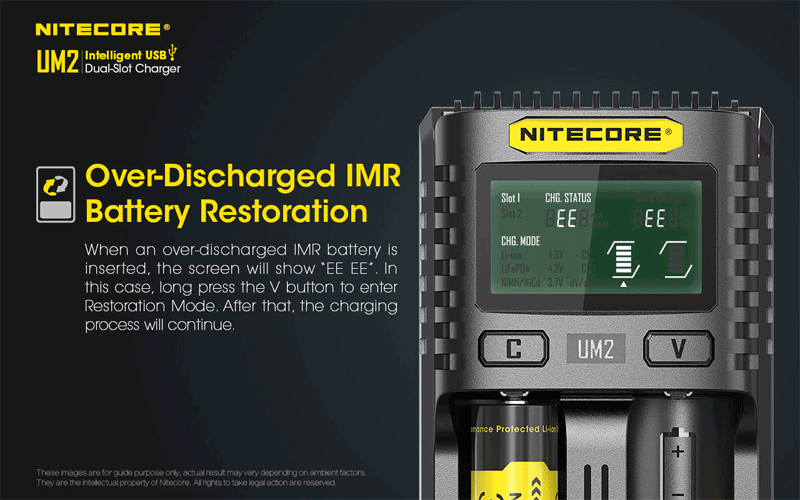 LCD Screen Display 5V/2A Lithium Battery Charger 2-Slots Smart Rapid Charger For NITECORE 18650 Battery 