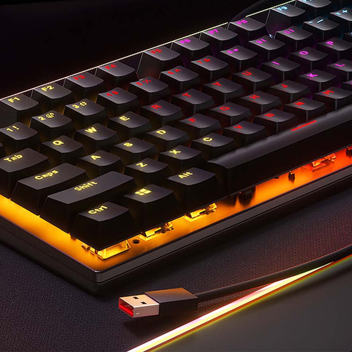 Mechanical Keyboard 87 Keys XA Profile PBT Double-shot Molding Keycaps Blue Switch RGB Backlit USB Wired Gaming Keyboard for PC Computer Laptop Gamer
