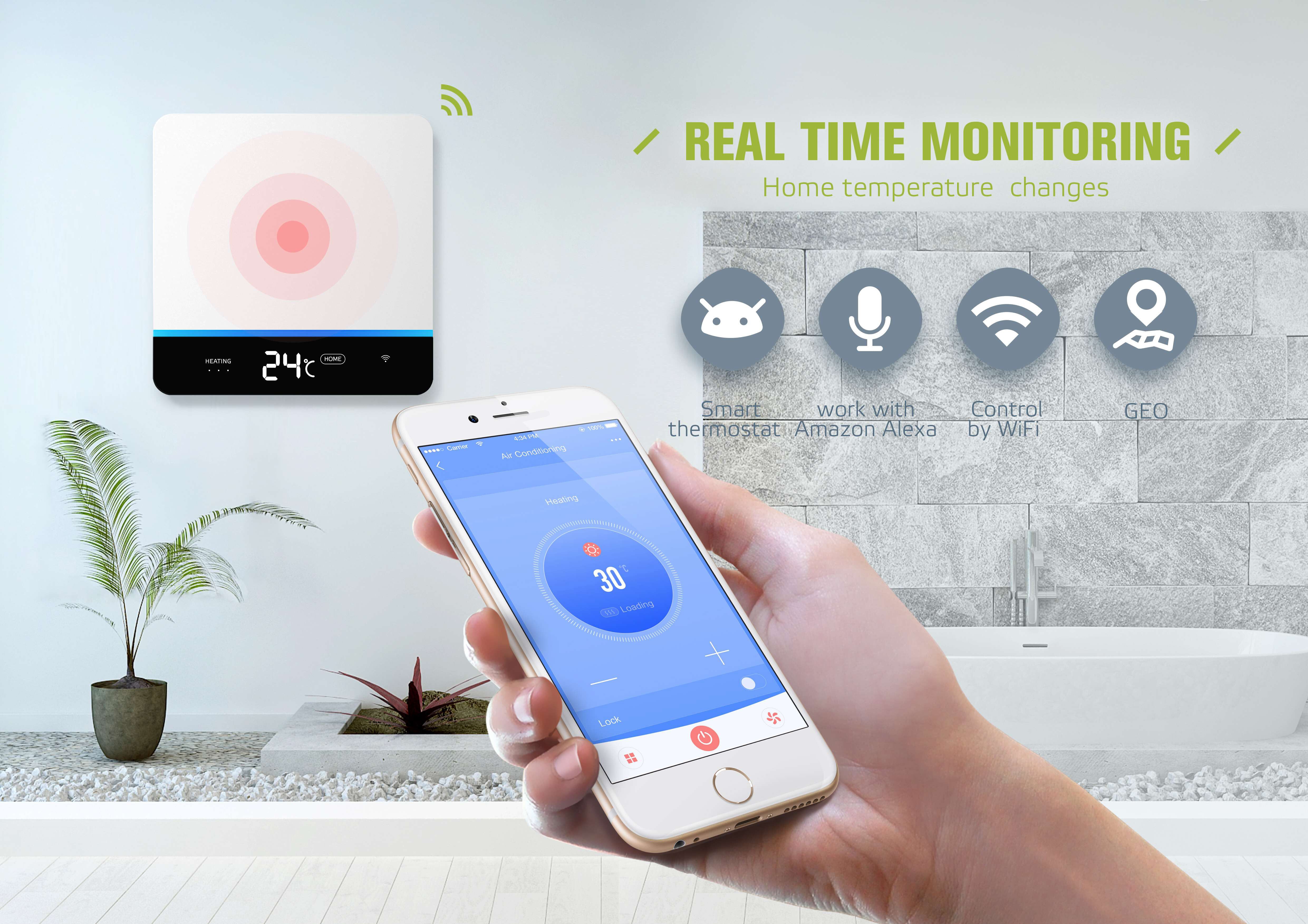 Smart Thermostat All In One Control WiFi Electric Heating Temperature Programmable Controller For Smart Home Works With Alexa Google Home
