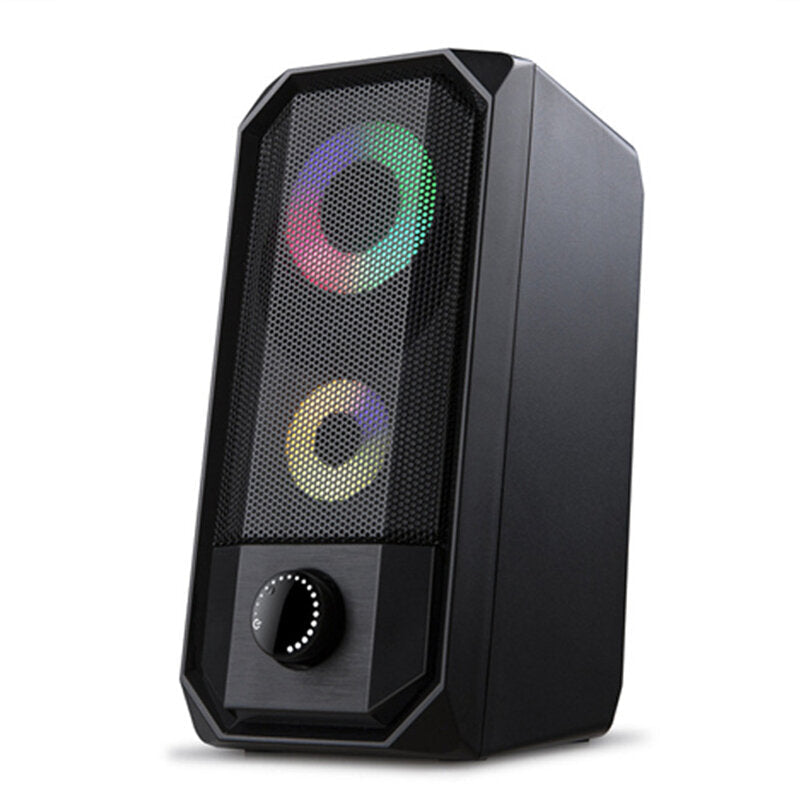 Wired Computer Speaker 10W Stereo Bass RGB Luminous USB 3.5mm Desktop Soundbar Multimedia Speaker