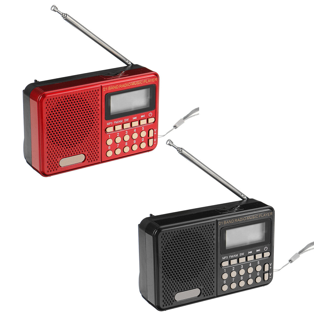Portable Retro Radio LED Display Speaker MP3 Player FM TF Card U Disk AUX Mini