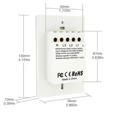 Smart US Dual Control Switch Multi-control 2Gang Switch Works with Amazon Alexa Google Home WiFi+RF433