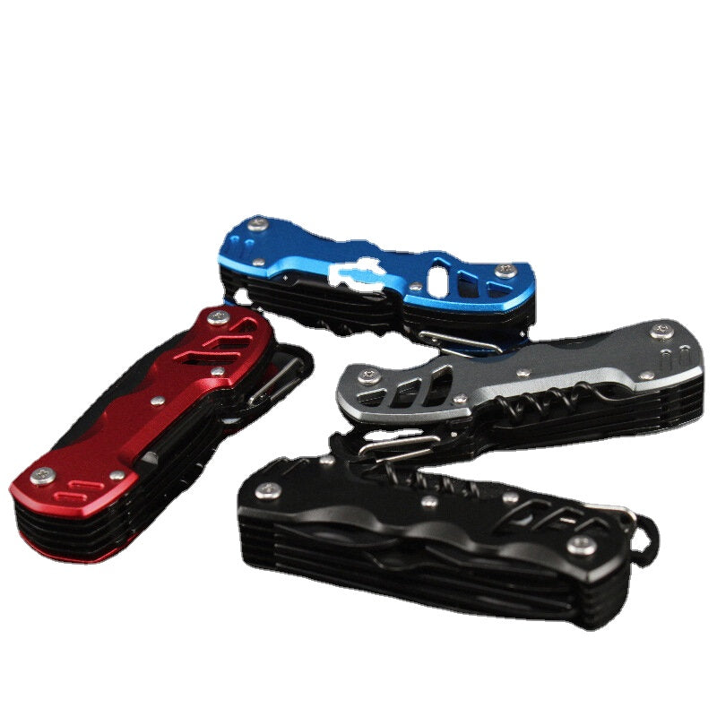 15-in-1 Multifunction Folding Knife EDC Survival Tools Saw Scissors Opener Carabiner Screwdriver Outdoor Camping Climbing Travel