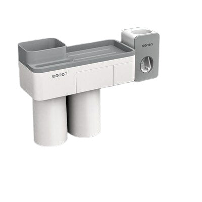 Mutifunctional Magnetic Toothbrush Holder with Toothpaste Squeezer Cups Bathroom Nail Free Mount