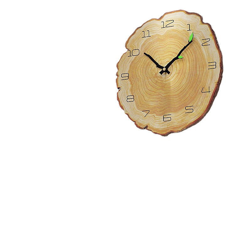 Creative Wooden Pattern Wall Clock Mute Wall Clock Quartz Wall Clock For Home Office Decorations