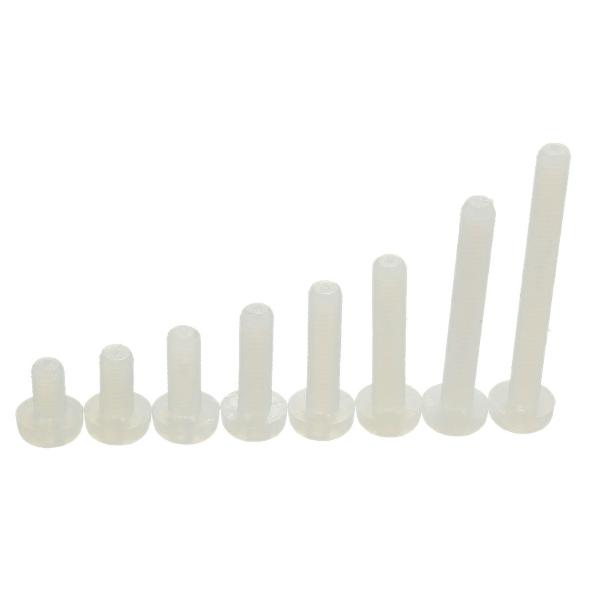M3NP2 50Pcs M3 White Round Pillips Pan Head Plastic Nylon Screw Bolt 5/6/8/10/12/15/20/25mm Length