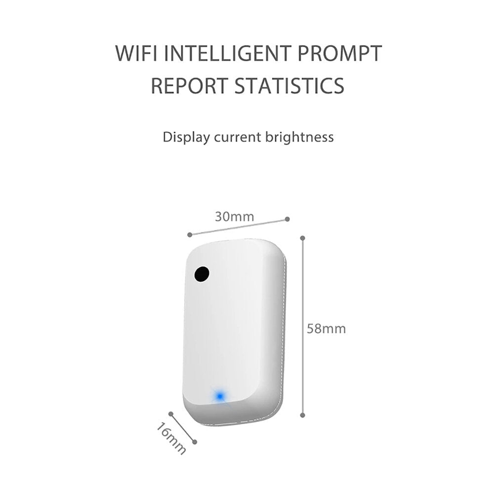Smart Home WIFI Light Sensor 0~1000 Lux 180 Illuminance Smart Brightness Monitor Alarm