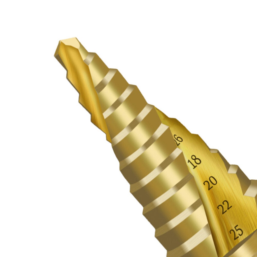 6.35mm Hex Shank HSS 4241 Titanium Coated Spiral Step Drill Bit For Hole Drilling Metal