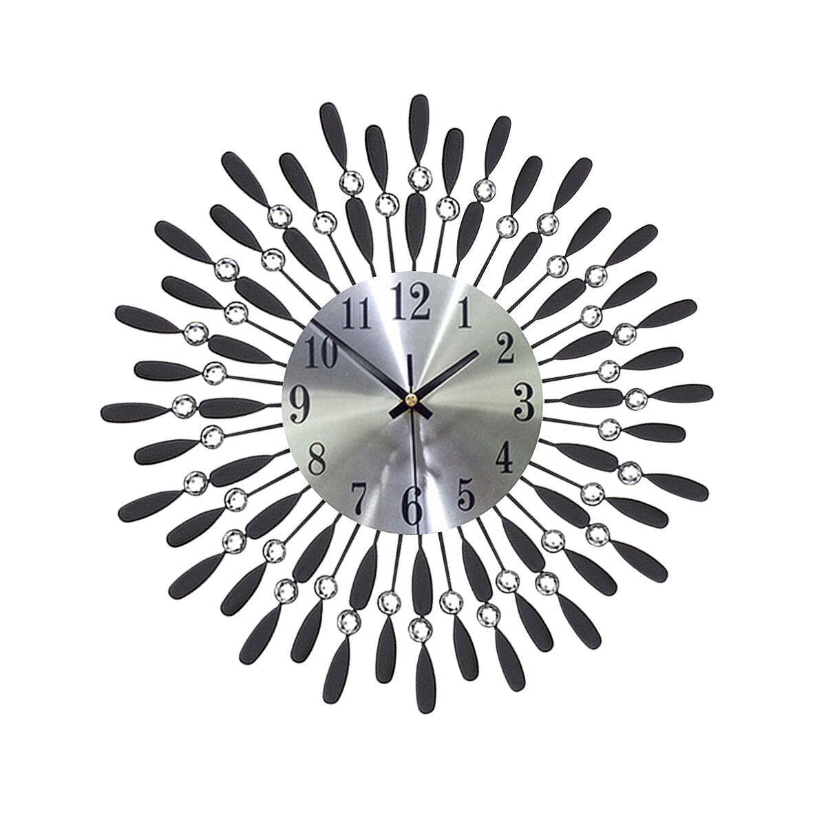 38 * 38CM Geometric Diamond-inlaid Iron Wall Clock Wall Clock without Battery
